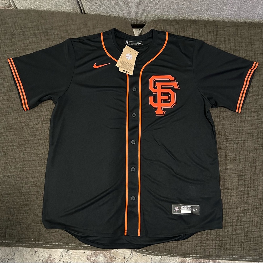 Nike Authentic San Francisco Giants MLB Baseball Black Jersey Men's Sz: L - Picture 1 of 6